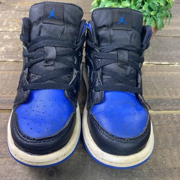 Nike Air Jordan Retro 1 Mid Hyper Royal Blue TD 640735-068 Rare Toddler Size 9C - Picture 3 of 11